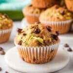 One Bowl Healthy Zucchini Chocolate Chip Muffins Recipe