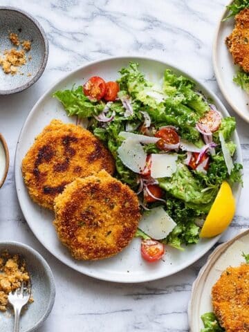 Chicken Milanese with Light Caesar Salad Recipe