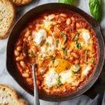 Beans in Tomato Sauce with Melted Ricotta Recipe