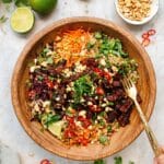 Crispy Rice Salad with Tofu, Edamame, and Peanut Dressing Recipe