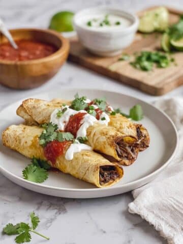 Crispy Baked Bean and Cheese Taquitos Recipe