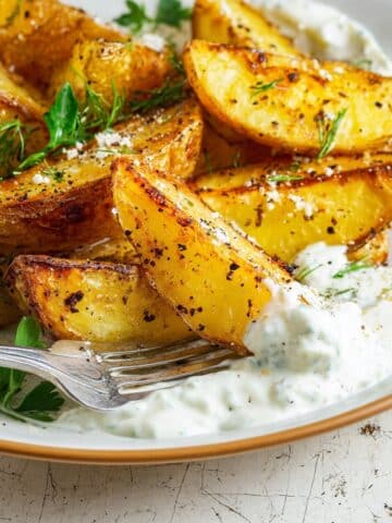 Lemon Potatoes with Whipped Feta Sauce Recipe