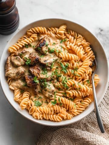 Vegan Mushroom Stroganoff with Soy Curls Recipe