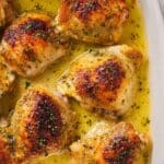 Amish Baked Chicken Thighs with Creamy Pan Sauce Recipe