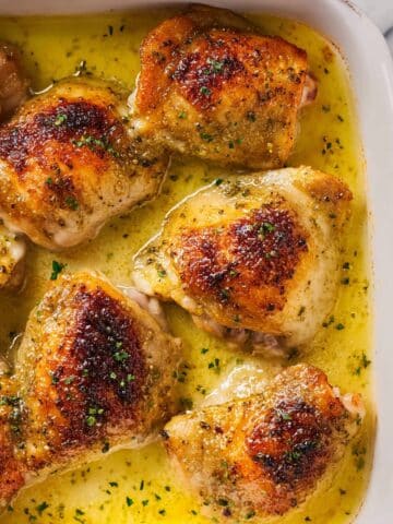 Amish Baked Chicken Thighs with Creamy Pan Sauce Recipe