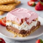 No Bake Strawberry Chocolate Eclair Cake Recipe